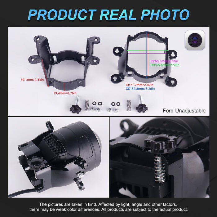 2x 3 Inch Car Bi LED Projector Lens Fog Light 12V 110W 6000K High/Low Beam For Toyota Honda Nissan Ford Universal Fog Lamp Retrofit