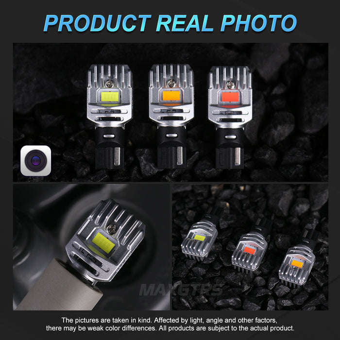 2x 2000LM Canbus T15 T16 LED Reverse Lights W16W Car Back Up Rear Turn Signal Lamp 912 921 White Red Yellow Amber Super Bright