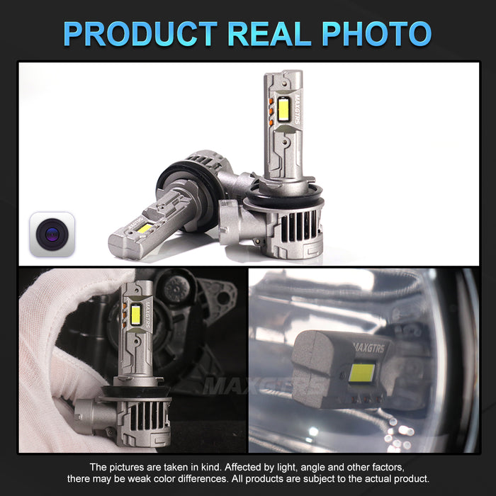 2x Q66 Auto Headlamp H8 H11 55W HB3 9005 HB4 9006 H16JP 9012 HIR2 Car LED Headlight Bulb 28000LM 12V 6000K White Gold