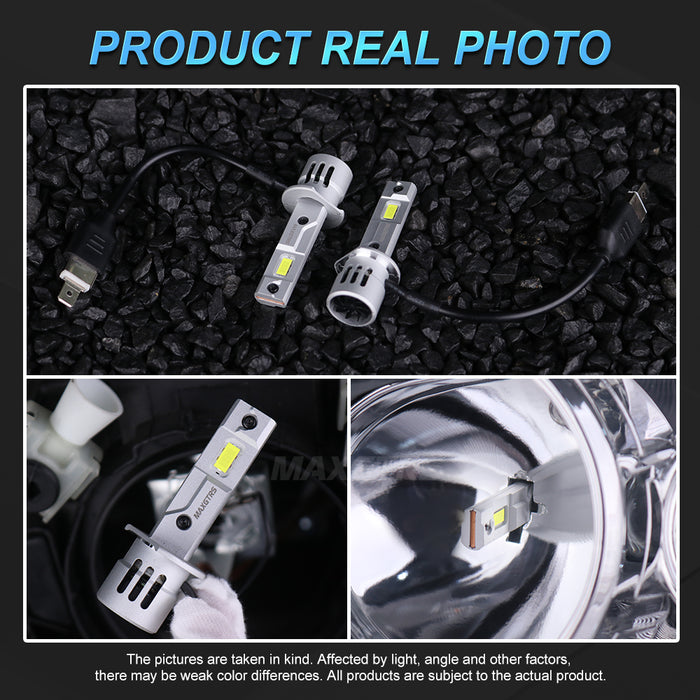 2× 16000LM H1 LED Headlight Canbus Car Fog Light 6500K Super White 12V 52W Plug and Play Mini Size
