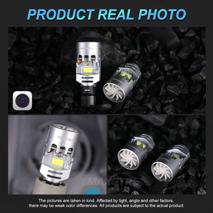 2x 4000LM Canbus T15 T16 Fan LED Reverse Lights W16W Car Rear Turn Signal Bulb Lamp 912 921 White Amber Yellow