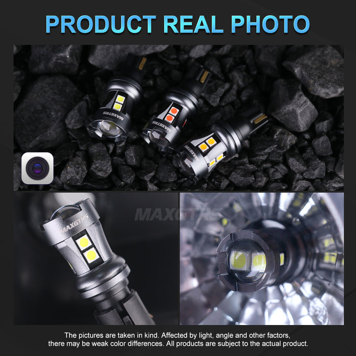 2Pcs T15 LED Bulb W16W LED Tail Lamp Canbus No Error 3030 10-SMD 912 921 LED Lights 12V Car Backup Reverse Light 2000LM 6000K