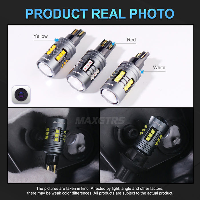 2x T15 LED Bulb W16W LED Lamp Canbus No Error XBD 18-SMD 912 921 LED Lights 12V Car Backup Reverse Light 3000LM 6000K