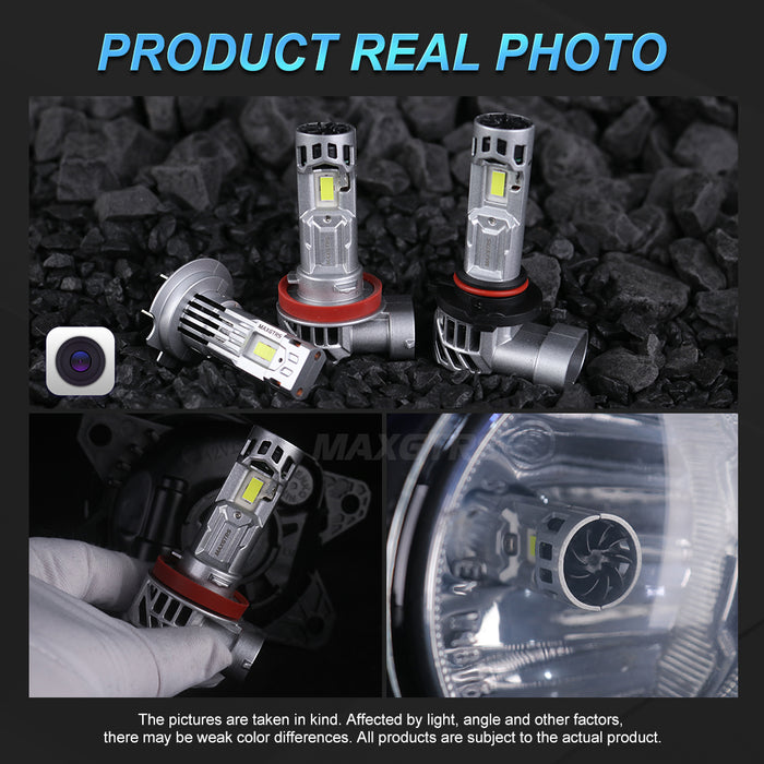 2× Turbo H7 H8 LED Front Headlight Bulbs 30000LM CANBUS Mini Size H11 LED High Low Beam Vehicle Lighting 6500K White 12V