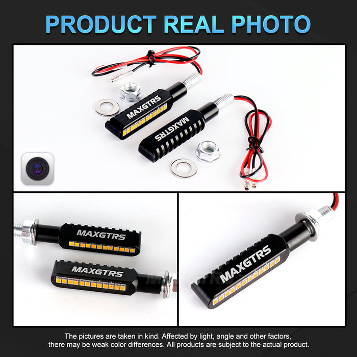 2× Motorbike Side Turning Indicators High Brightness Daytime Running Lights Universal Waterproof for Motorcycles Beach Bikes