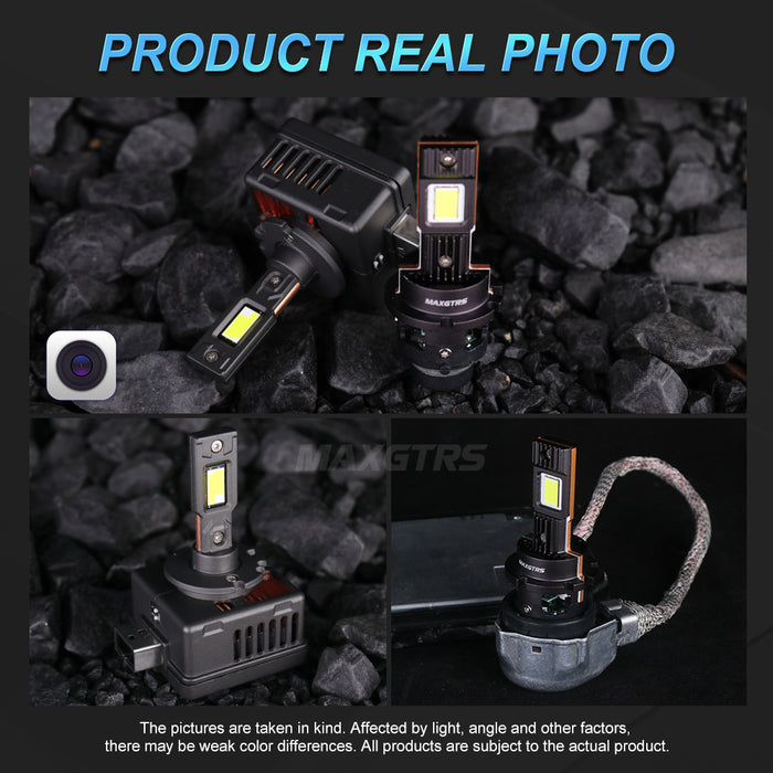 2x D1 D2 D3 D4S LED Headlight Bulbs 6000K White Conversion Kit Plug and Play HID Xenon Light Replacement CANBUS Error Free