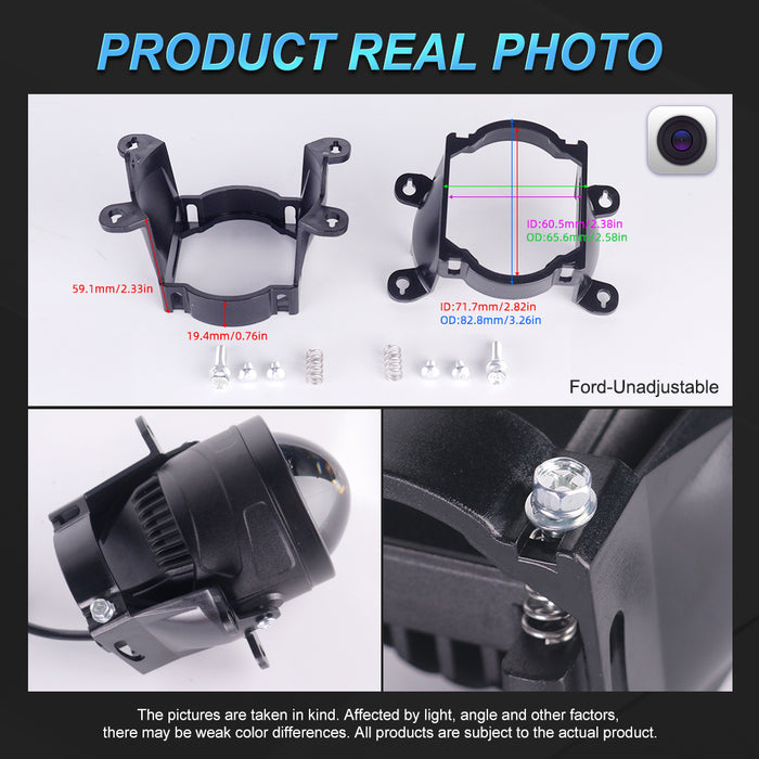 2x 3 Inch Car Bi LED Projector Lens Fog Light 12V 110W 6000K High/Low Beam For Toyota Honda Nissan Ford Universal Fog Lamp Retrofit