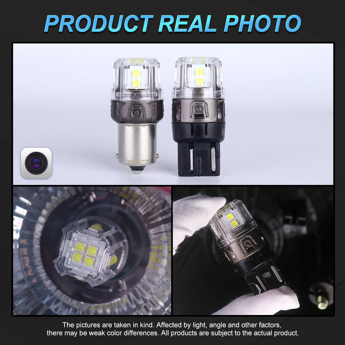 2x S25 P21W BA15S LED Canbus 1156 7440 W21W LED Bulbs T20 Car Tail Lights White Yellow Brake Lights Turn Signal Reverse Lamp DRL