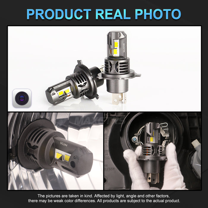 1× H4 Motorcycle LED Headlight Bulb H4 HB3 LED Moto Light High Low Beam Headlamp Motorbike LED Light 6000K Warm White White