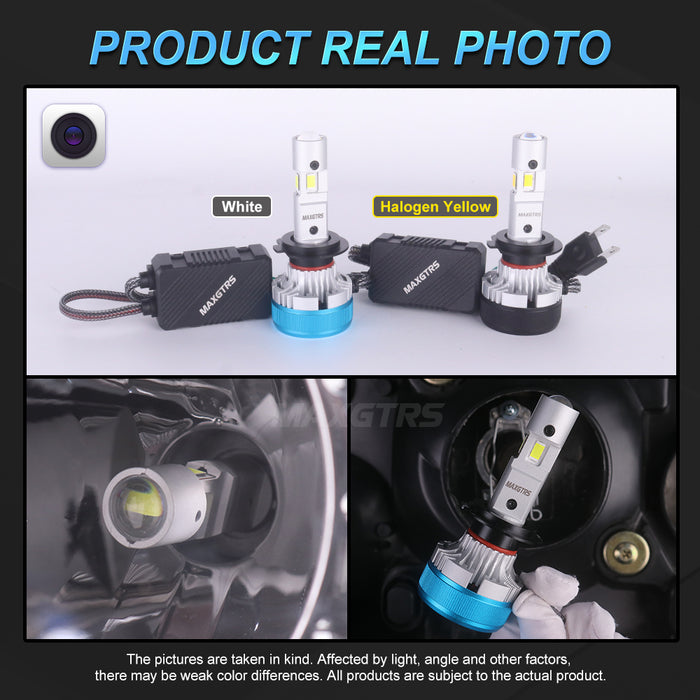 2x Three Sides Shine H7 H4 H11 Led Lamp Lens Tube Lights H8 HB3 9005 HB4 9006 9012 12V Canbus For Car Led Headlight Bulb