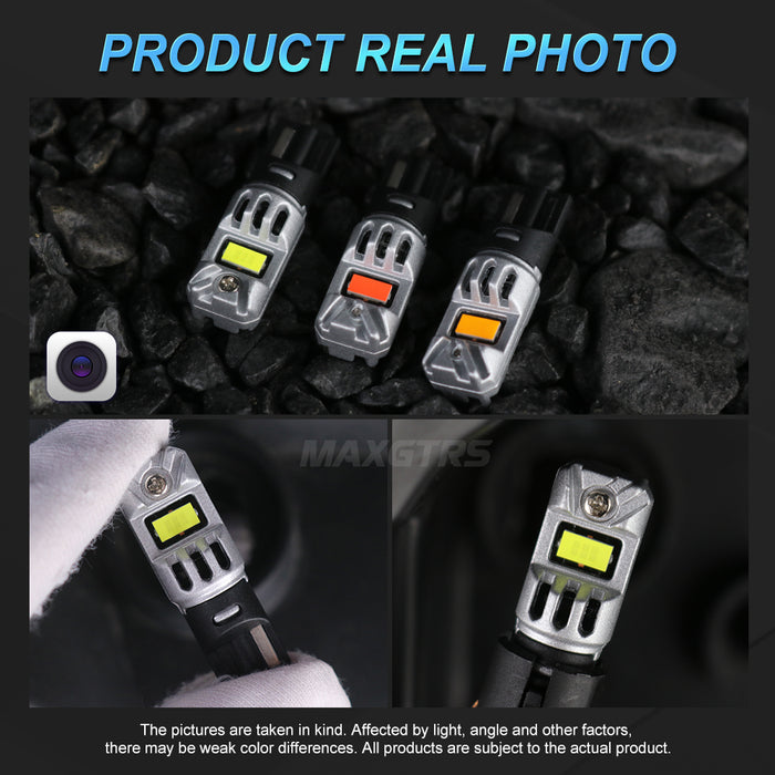 2xT10 LED W5W 5W Car Side Interior lights 12V Super Bright Bulb 5530 Chips 194 168 Auto White 6000K Parking Marker Dome Lamps