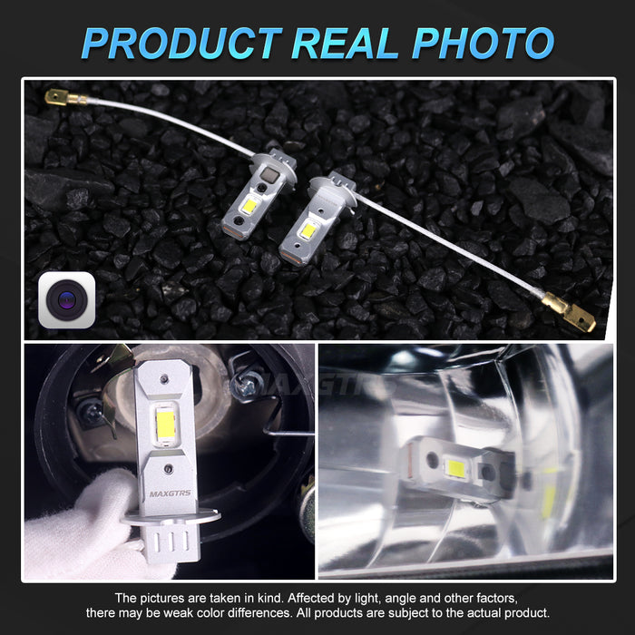 2× H3 LED Headlight Bulb Canbus No Fan High Beam 6500K White Yellow Car LED Fog Light Driving Lamp DRL 12V Mini Design