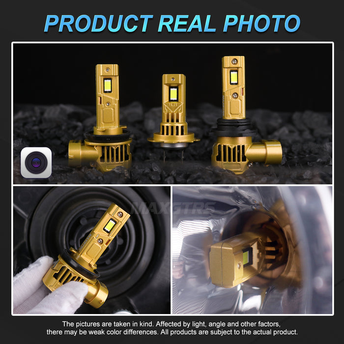 2X 30000LM H7 H11 H8 H9 LED Headlight Bulbs 6500K White Gold 9006 HB4 9012 LED Front High Low Beam 9005/HB3 With Cooling Fan