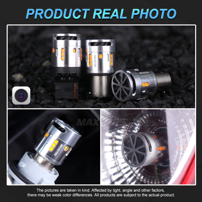 2x Soft Light P21W BA15S LED CANBUS Turn Signal Lamp 1156 BAU15S PY21W T20 7440 LED Replacement Bulb No Hyper Flash Car Indicator Lights