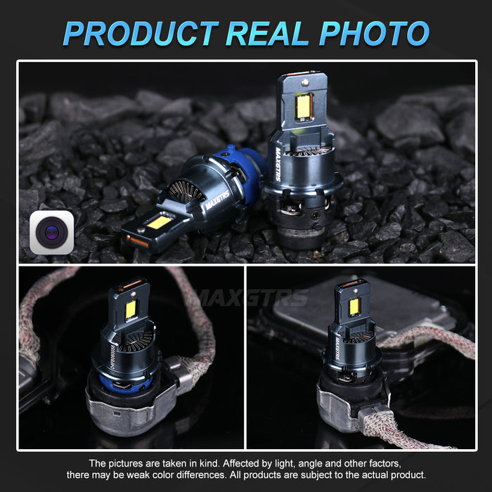 2x D4S D4R D2R D2S LED Headlight Bulbs 6000K White Conversion Kit Plug and Play HID Xenon Light Replacement CANBUS Error Free