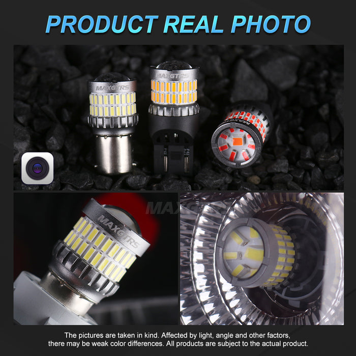 2x S25 P21W BA15S LED Canbus 1156 7440 W21W LED Bulbs T20 Car Tail Lights White Yellow Brake Lights Turn Signal Reverse Lamp DRL