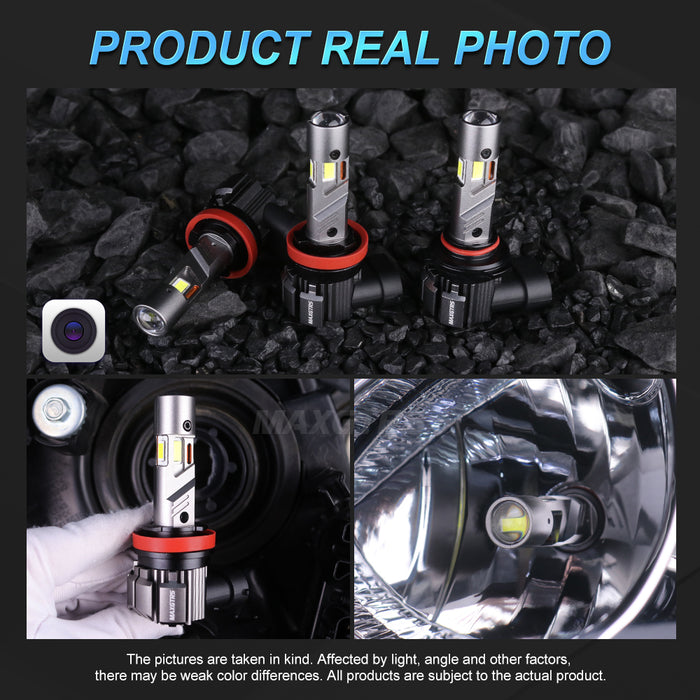 2x CANBUS H8 H11 LED Fog Light Bulbs Fanless H9 H16JP 9005 HB3 9006 HB4 9012 HIR2 4300K Warm Yellow Led Daytime Running Driving Lamp
