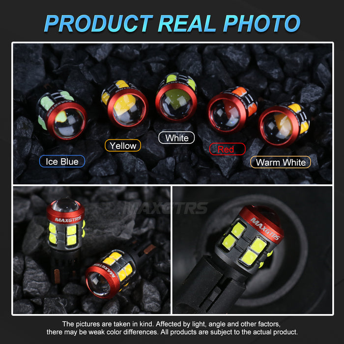 2xT10 LED W5W 5W Car Side Interior lights 12V Super Bright Bulb 3030 Chips 194 168 Auto White 6000K Parking Marker Dome Lamps（