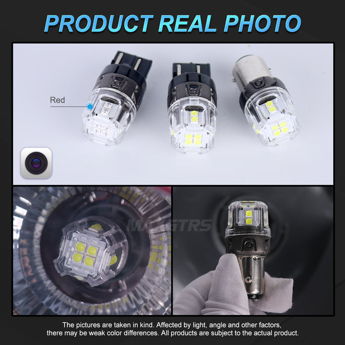 2x S25 P21W BA15S LED Canbus 1156 7440 W21W LED Bulbs T20 Car Tail Lights White Yellow Brake Lights Turn Signal Reverse Lamp DRL