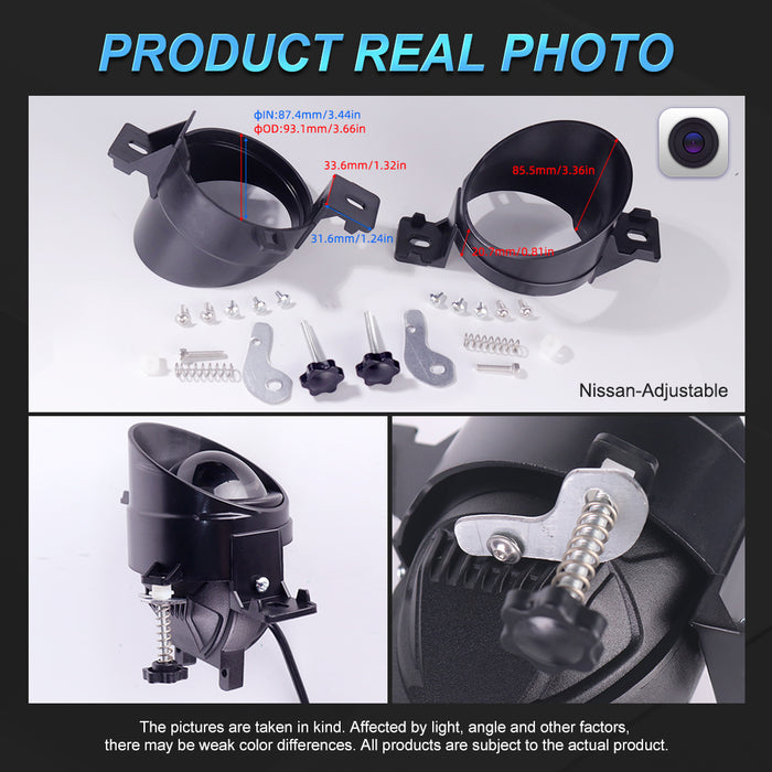 2x 3 Inch Car Bi LED Projector Lens Fog Light 12V 110W 6000K High/Low Beam For Toyota Honda Nissan Ford Universal Fog Lamp Retrofit