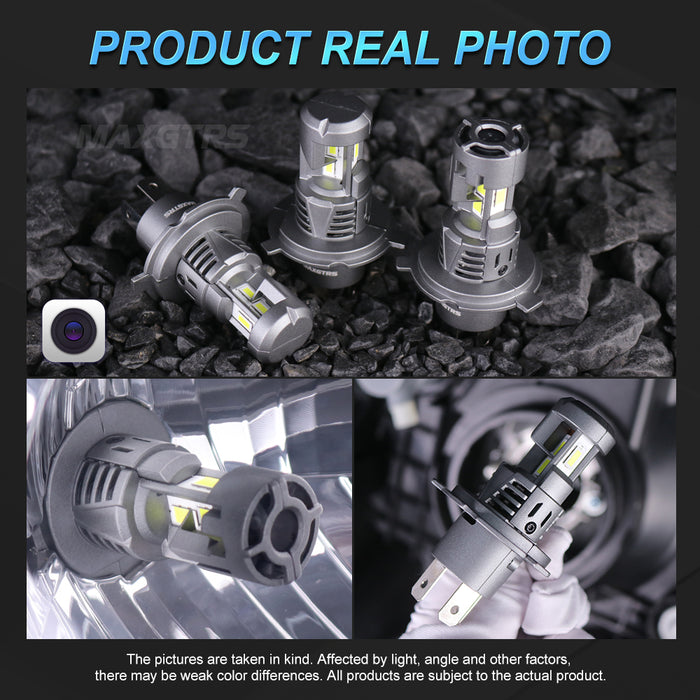 2X H4 LED Canbus Headlights 12V 9003 HB2 Hi/Lo Beam Motorcycle Headlamp Fanless H4 LED Bulb for Lada Honda Toyota Ford