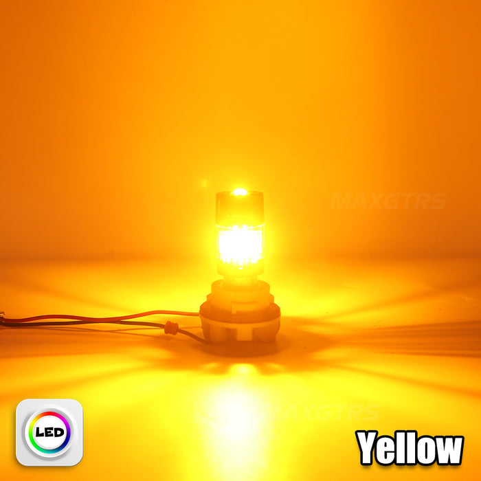 2x 3100LM High Power 1156 BA15S BAU15S PY21W Canbus No Hyper No Error With Fan T20 W21W Amber Yellow For Tuan Signal LED Bulb