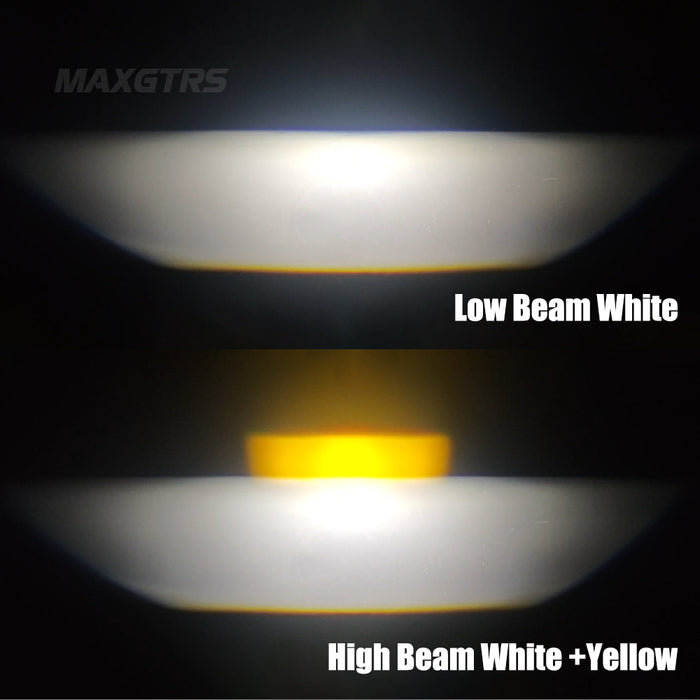 1× Three Lens Grille Light LED Spotlight 85W High Low Beam Pods Car Motorcycle Headlight Projector Lens Fog ATV UTV Off Road 12V/24V