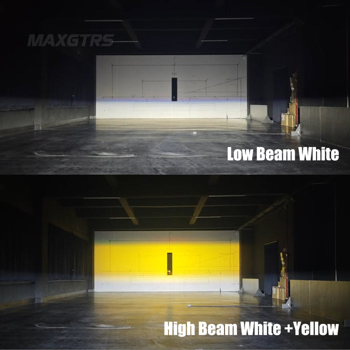 1× Three Lens Grille Light LED Spotlight 85W High Low Beam Pods Car Motorcycle Headlight Projector Lens Fog ATV UTV Off Road 12V/24V