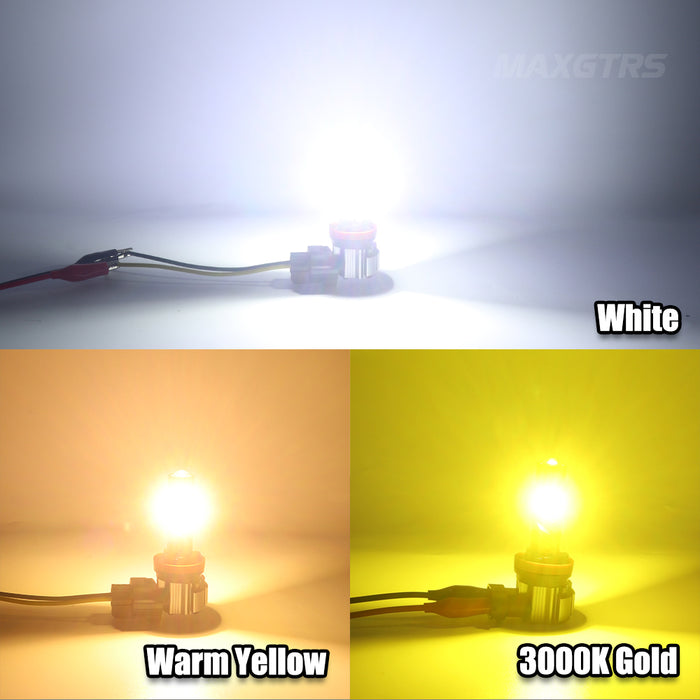 2x CANBUS H8 H11 LED Fog Light Bulbs Fanless H9 H16JP 9005 HB3 9006 HB4 9012 HIR2 4300K Warm Yellow Led Daytime Running Driving Lamp