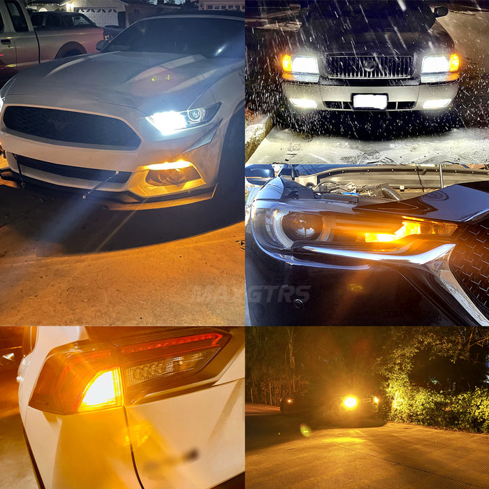 2× T20 WY21W 7440 Bau15s PY21W Amber Yellow 1156 BA15S P21W Canbus LED Turn Signal Light Bulb Anti Hyper Flash Indicator Lamp