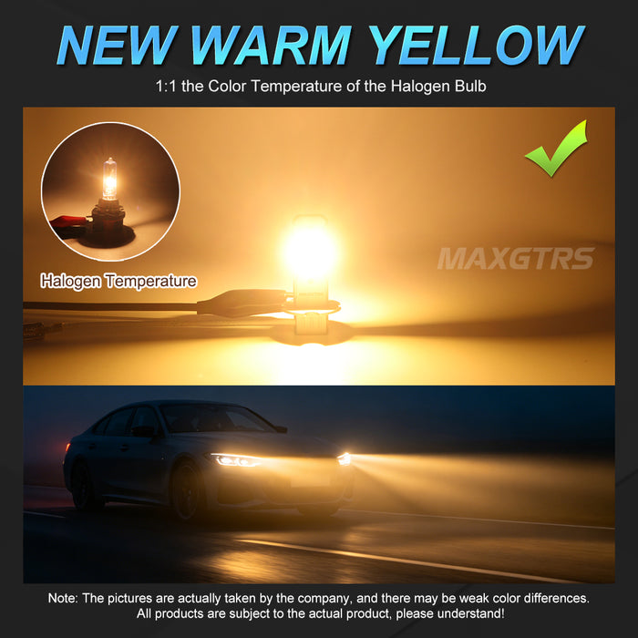 2× H3 LED Headlight Bulb Canbus No Fan High Beam 6500K White Yellow Car LED Fog Light Driving Lamp DRL 12V Mini Design