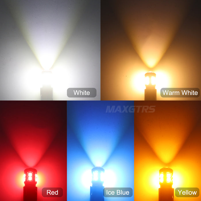 2xT10 LED W5W 5W Car Side Interior lights 12V Super Bright Bulb 3030 Chips 194 168 Auto White 6000K Parking Marker Dome Lamps（