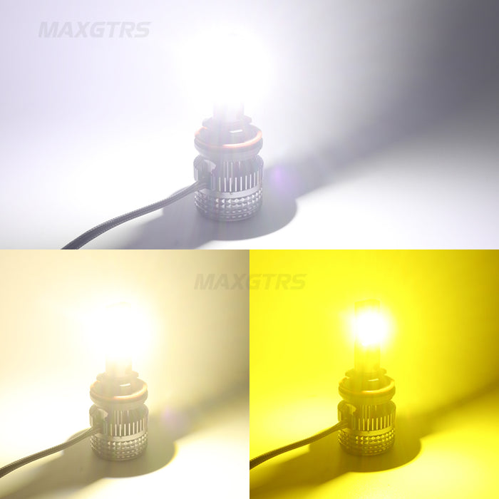 LED Car Lights Bulb | MAXGTRS - 2× 3-Colors Switch Car LED Bulb