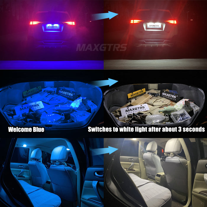 Welcome Blue Automatic Color Change White C5W LED Interior Side Bulbs 31mm 36mm 39mm 41mm License Plate Lamp Reading Light