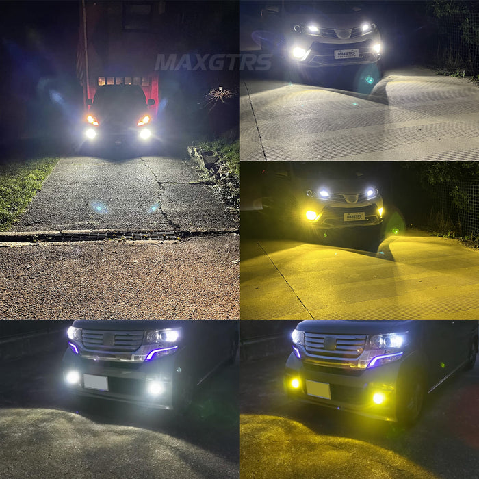 2× H8 H9 H11 7040 LED Bulb 9006 HB4 3000K Gold/White Fog Lamp 9005 HB3 Bulbs Kit For Honda Nissan VW Canbus Super Bright 12V