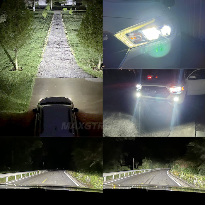 2x Three Sides Shine H7 H4 H11 Led Lamp Lens Tube Lights H8 HB3 9005 HB4 9006 9012 12V Canbus For Car Led Headlight Bulb