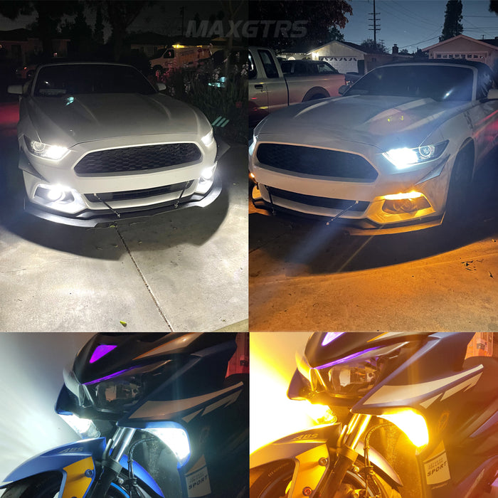 2x 1157 BAY15D P21/5W T20 7443 W21/5W T25 3157 Canbus LED Bulb Yellow Amber For DRL