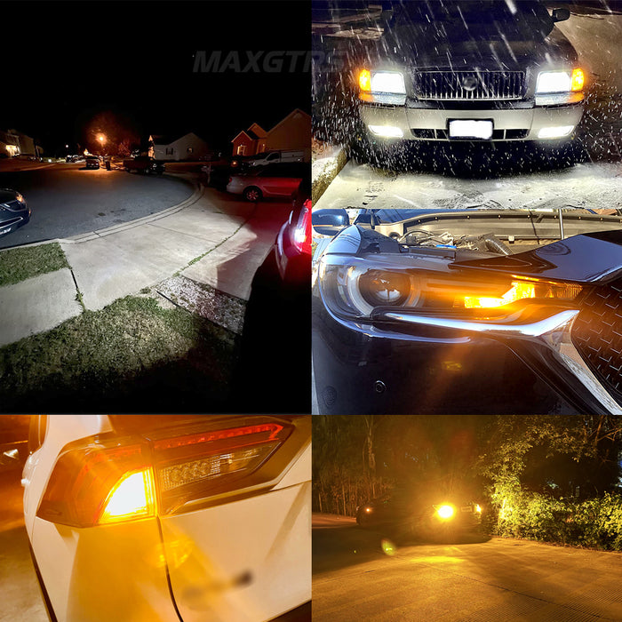 2x 4000LM Canbus T15 T16 Fan LED Reverse Lights W16W Car Rear Turn Signal Bulb Lamp 912 921 White Amber Yellow