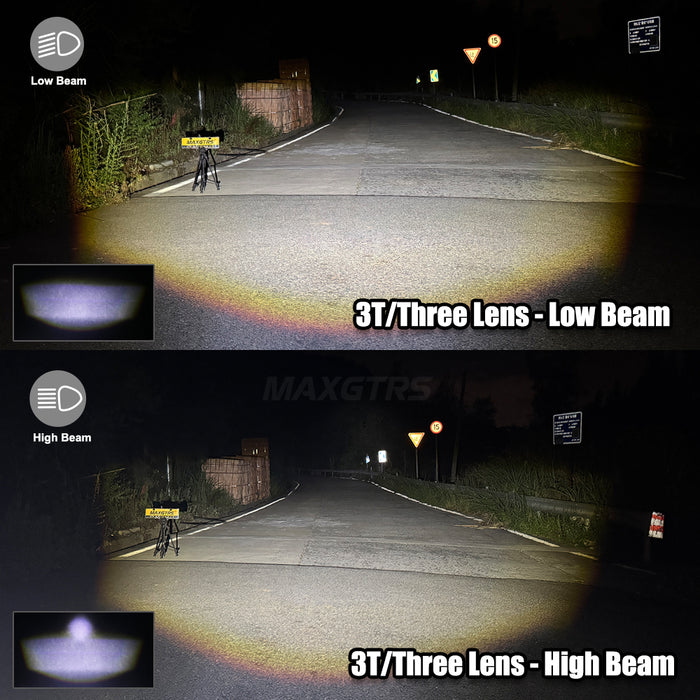 1× Super Bright H4 LED Headlight Bulb Projector Double Lens 55W 6000K Canbus Hi/Lo Car Motorcycle Headlamp with Turbo Fans 12V