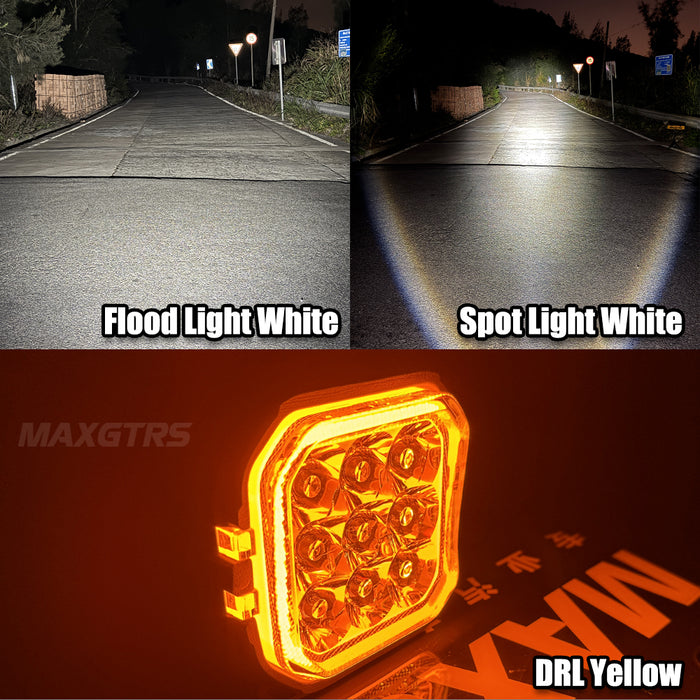 1× 3 Inch/4 Inch Super Amber Drl Led Work Light Bar for Car Jeep Wrangler 12v Led Spotlight Auxiliary lights For Lada Niva Offroad Truck SUV ATV