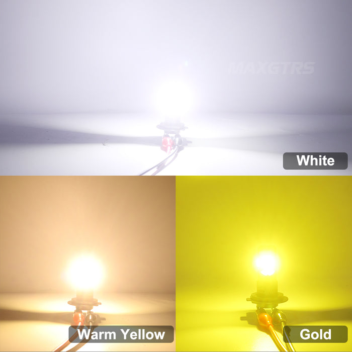 2x Three Sides Light H7 H8 LED Headlight Kit With Fan Canbus Error Free 6500K Wireless Turbo Driving Headlamp Replacement Bulbs