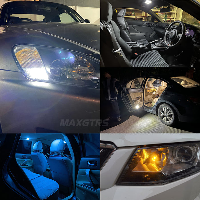 2x Super Bright T10 LED W5W 3535 Chips Car Side Interior lights Bulb 194 168 Auto White/Yellow/Red Parking Marker Dome Lamps