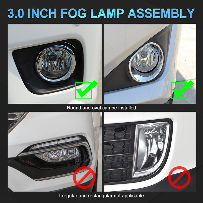 2x 3 inch Three Direct Car Bi Laser LED Projector Lens Fog Light 12V 150W 3000K 6000K For Toyota Honda Universal Fog Lamp Retrofit