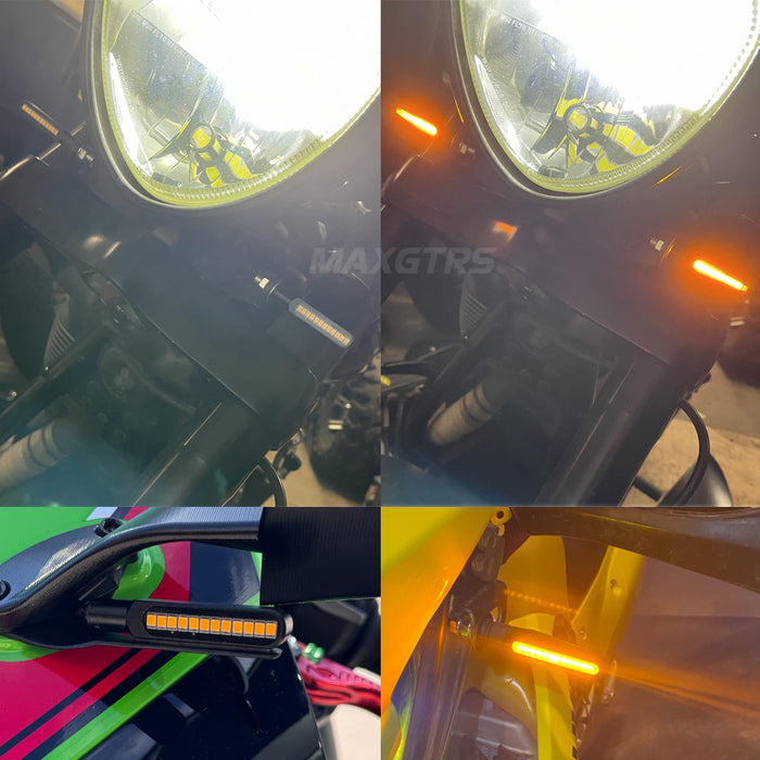 2× Motorbike Side Turning Indicators High Brightness Daytime Running Lights Universal Waterproof for Motorcycles Beach Bikes