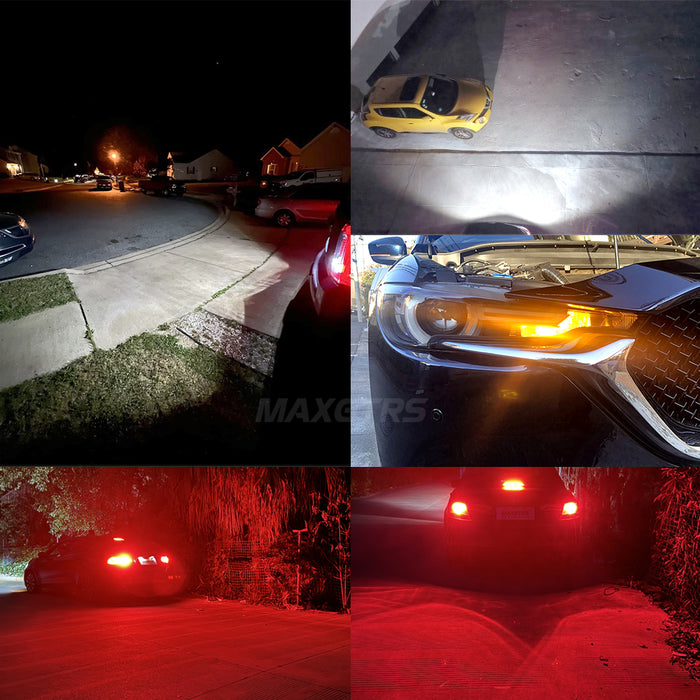 2× 1157 BAY15D P21/5W 7443 W21/5W T25 3157 P27/7W LED Bulbs CANBUS No Error Backup Brake Light Lamp Hyper Flash