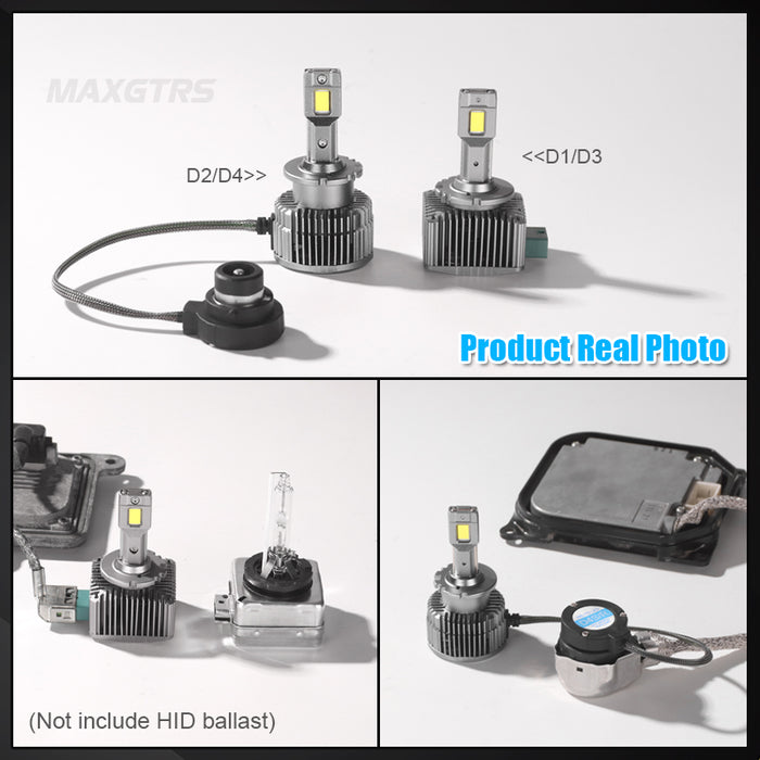 2× D1S D3S D2S D4S D5S D8S 24000Lm Canbus Car LED Headlight Bulbs Lamp Same Size As Original 1:1 All in One Auto Light