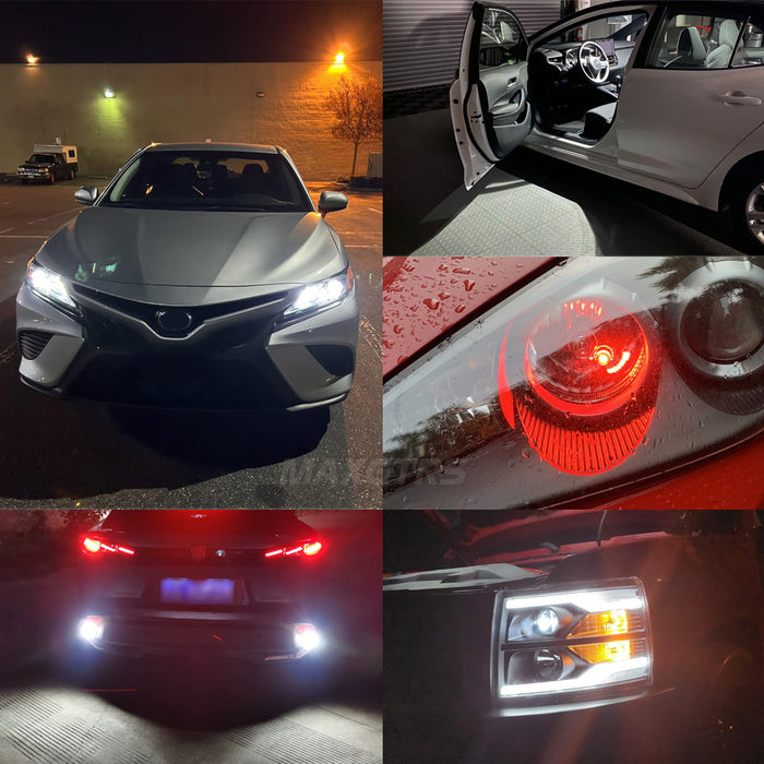 2x Flash T10 LED W5W Car Side Interior lights 12V Super Bright Bulb 3030 Chips 194 168 Auto White 6000K Parking Marker Lamps