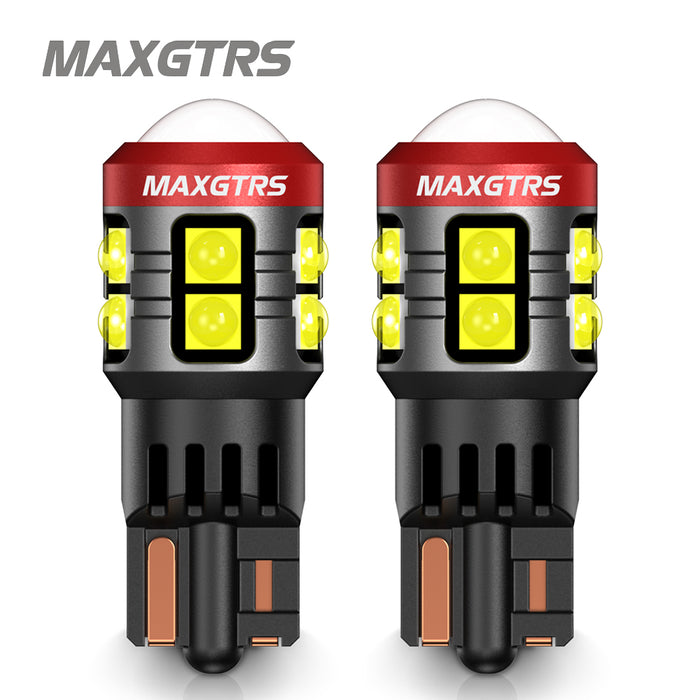 2xT10 LED W5W 5W Car Side Interior lights 12V Super Bright Bulb 3030 Chips 194 168 Auto White 6000K Parking Marker Dome Lamps（