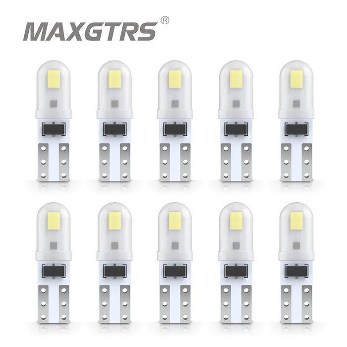 10× T5 W1.2W W3W Super Bright LED Bulbs Auto Wedge Dashboard Gauge Lamp Car Warning Indicator Instrument Cluster Light