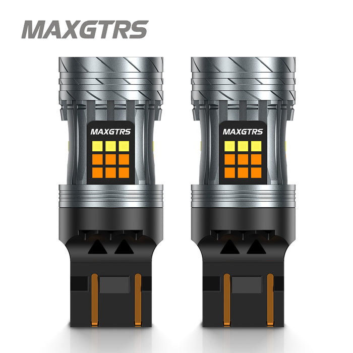 2x 1157 BAY15D P21/5W T20 7443 W21/5W T25 3157 Canbus LED Bulb Yellow Amber For DRL